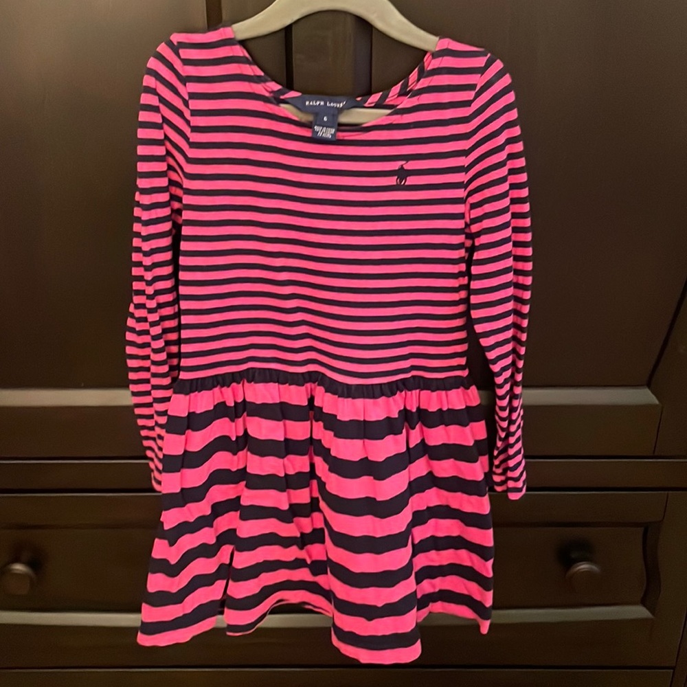 Pink and navy Ralph Lauren dress size 6